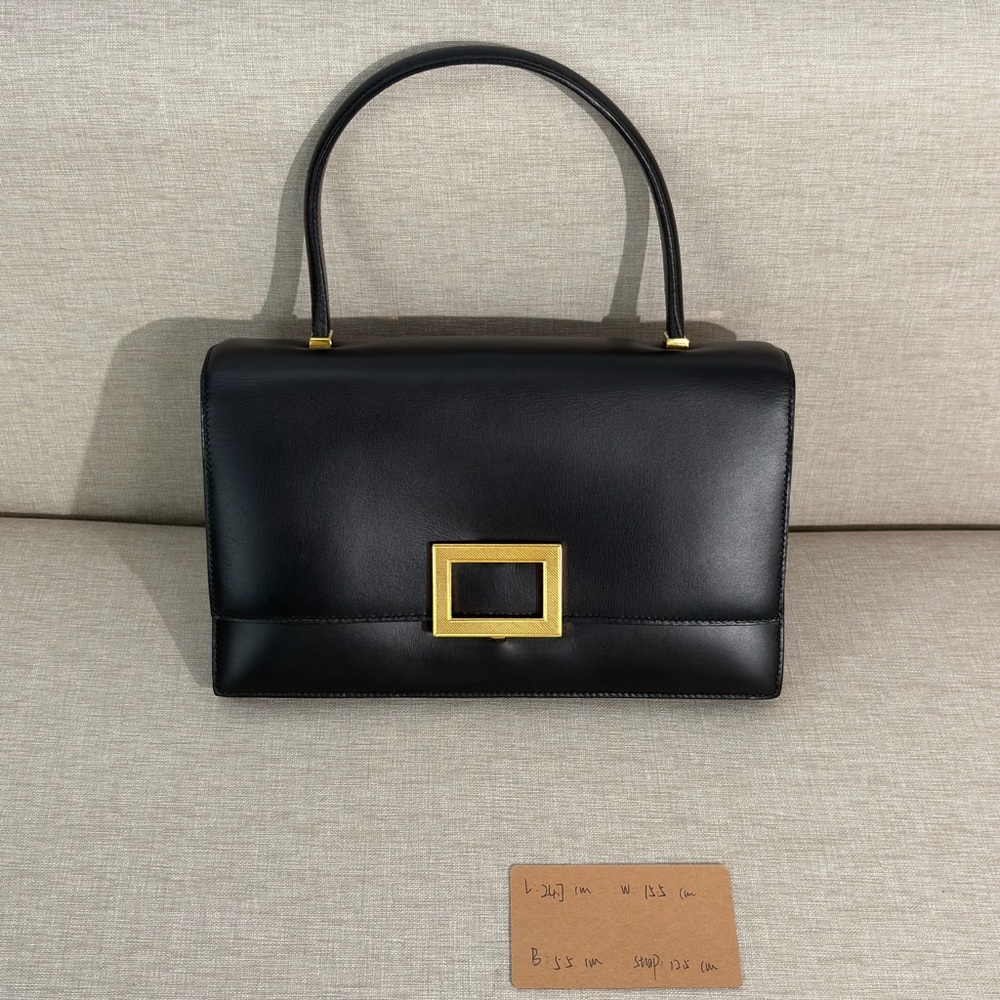 SOLD - HERMÈS Black Box Calf Leather Top Handle Bag GHW - Picture 17 of 17
